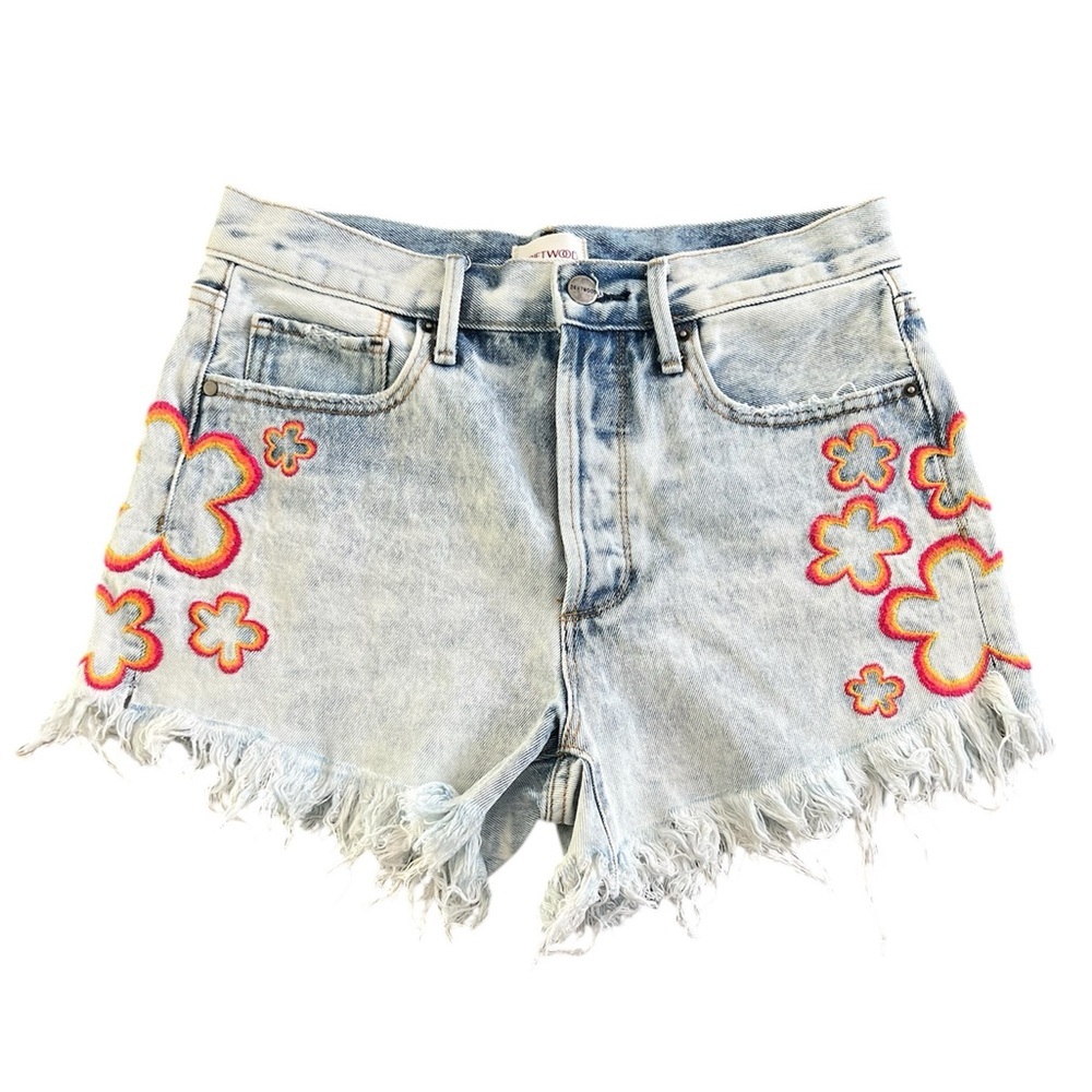 Driftwood Goldie Embroidered Floral Shorts - Size 26